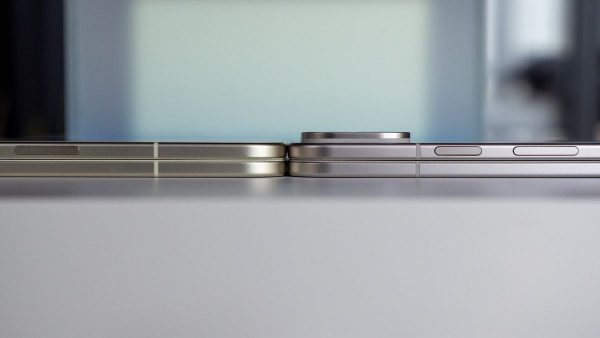 Comparing the sides and thickness of the Google Pixel 9 Pro Fold vs Google Pixel 10 Pro Fold