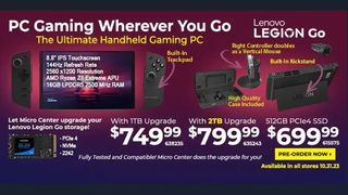 Image of Microcenter advertisement for Lenovo Legion Go