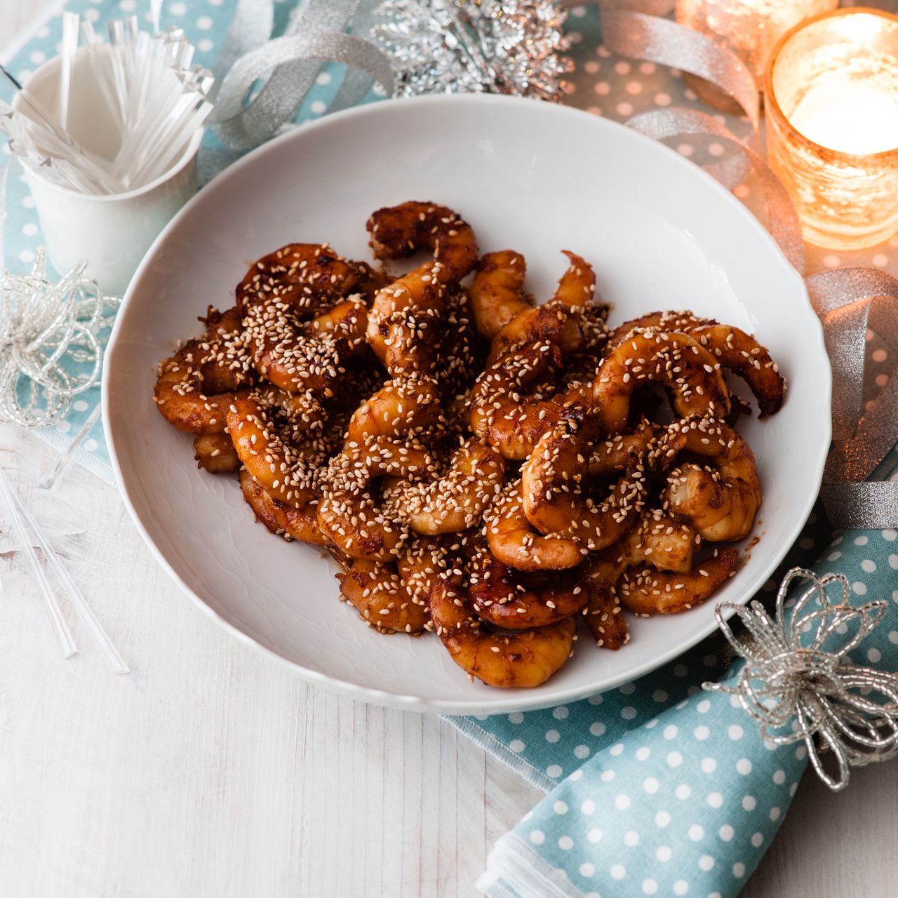 Teriyaki King Prawns with Toasted Sesame