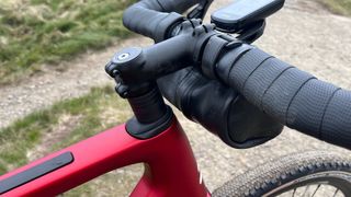 Close up of bike handlebars