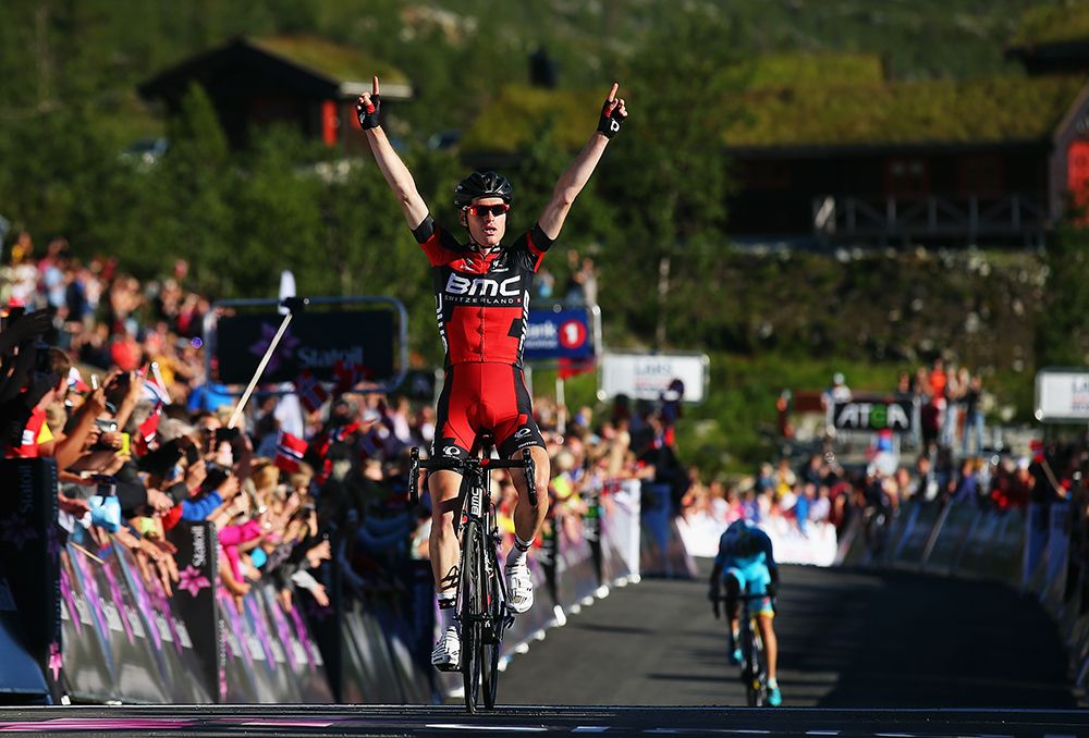 Hermans raises his arms in celebration