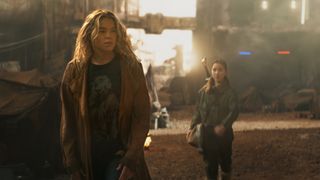 Milly Alcock as Supergirl and Eve Ridley as Ruthye in Supergirl