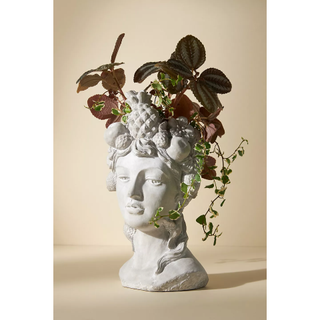 grecian bust plant pot