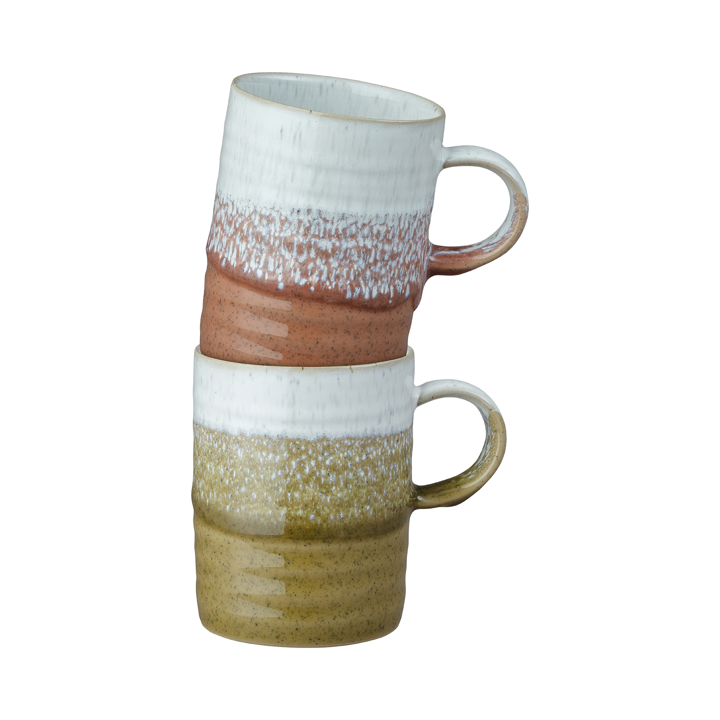 Kiln Accents Ridged Mugs (ochre & Rust) - Set of 2