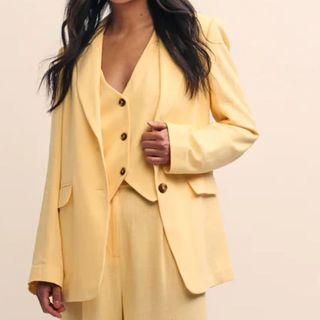 Nobody's Child Yellow Single Breasted Blazer