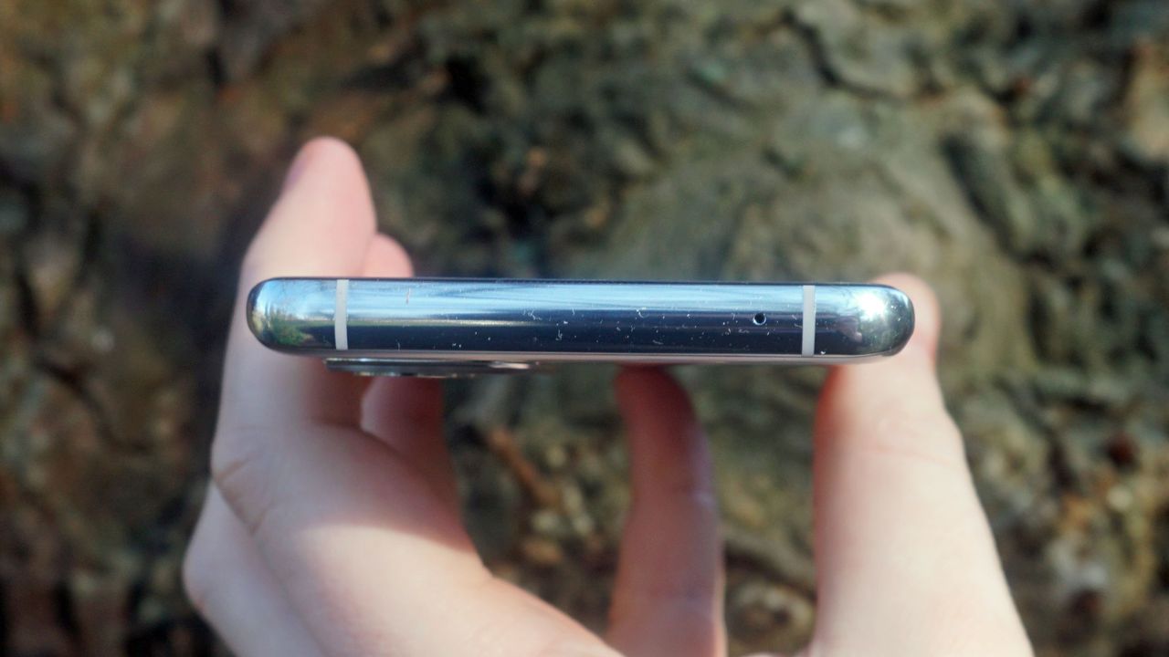 The top edge of a OnePlus 9 Pro