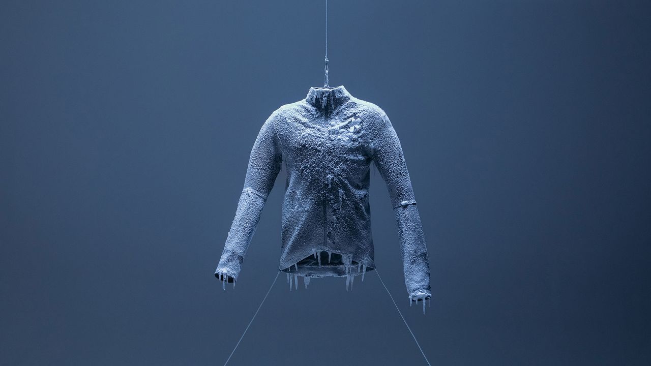 Assos Equipe RS Johdah Ultraz Winter Jacket S11 frozen, covered in ice crystals