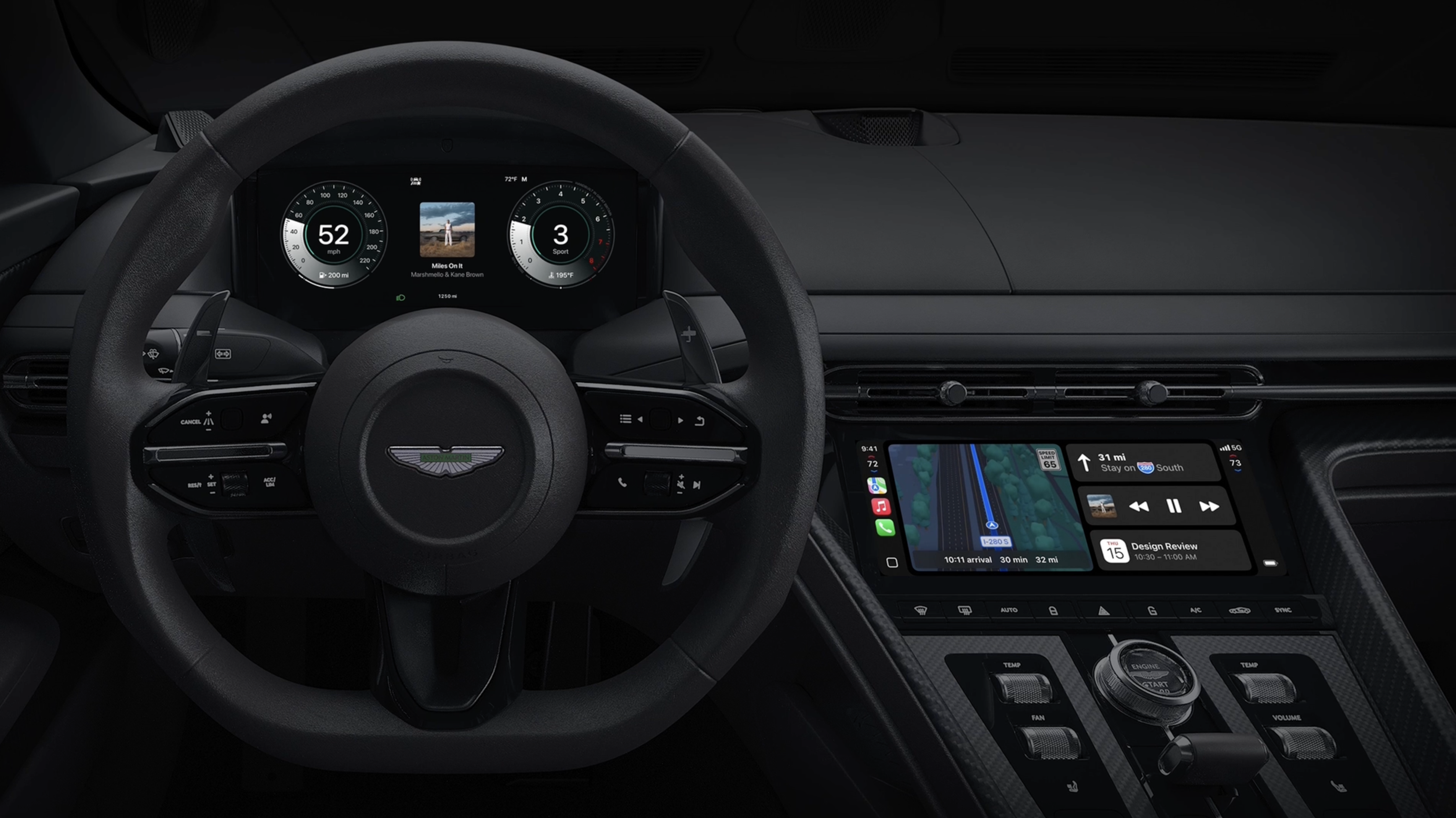 Apple CarPlay Ultra in the Aston Martin DB12