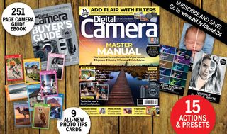 Montage of the bonus gifts – nine photo tips cards, 41 mins of video tutorials, three packs of software extras and an ebook – included with the July 2024 issue of Digital Camera magazine