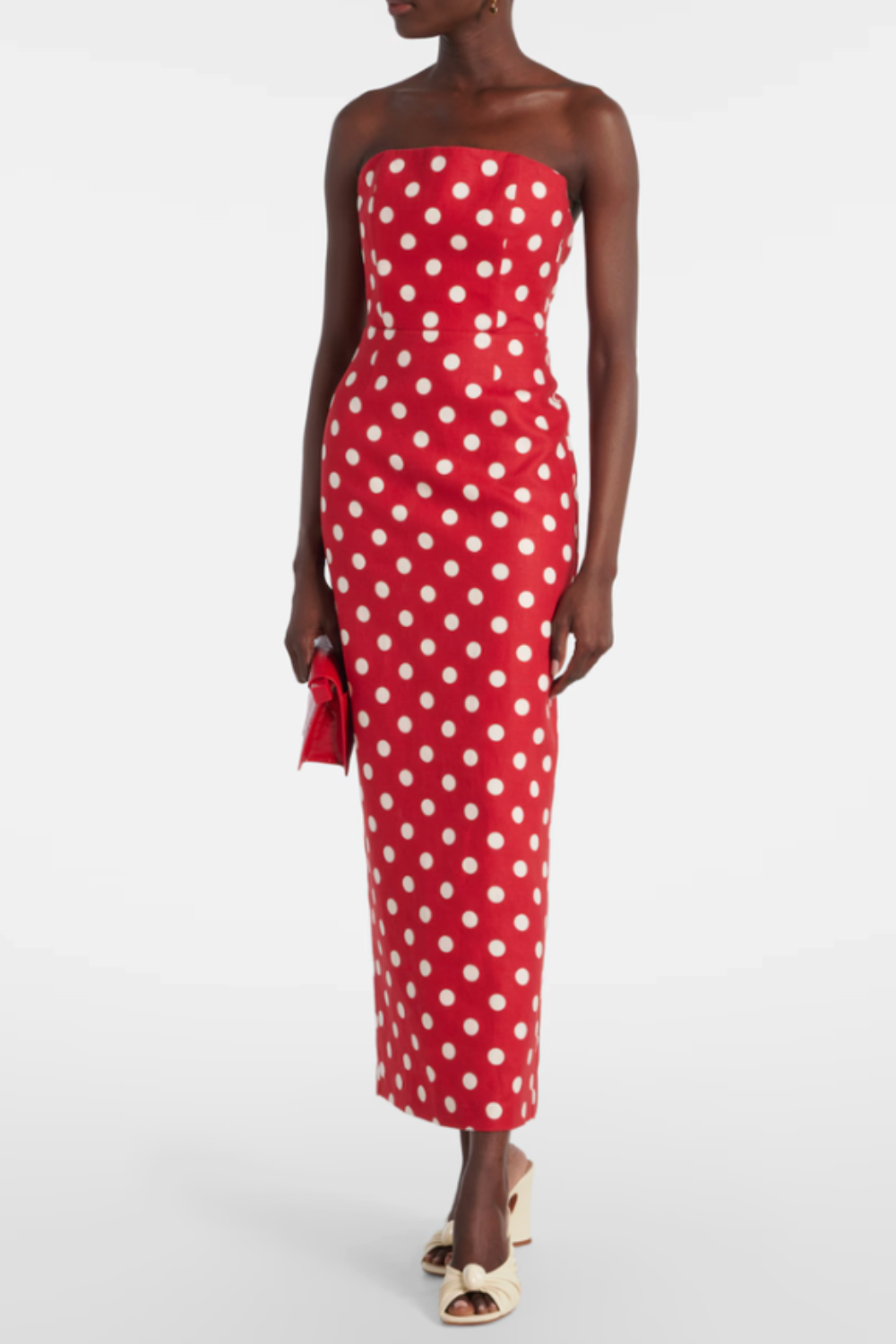POSSE, Romeo polka-dot linen maxi dress