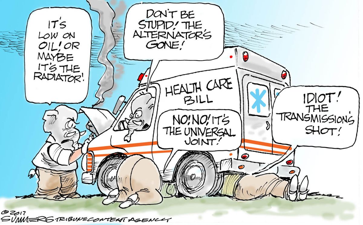 Political cartoon U.S. GOP health care bill vote delay | The Week