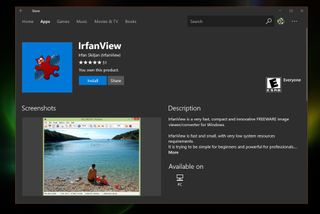 IrfanView — another oldie — is now in the Window Store.