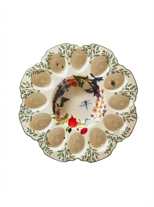 Eden Floral Scalloped Deviled Egg Platter