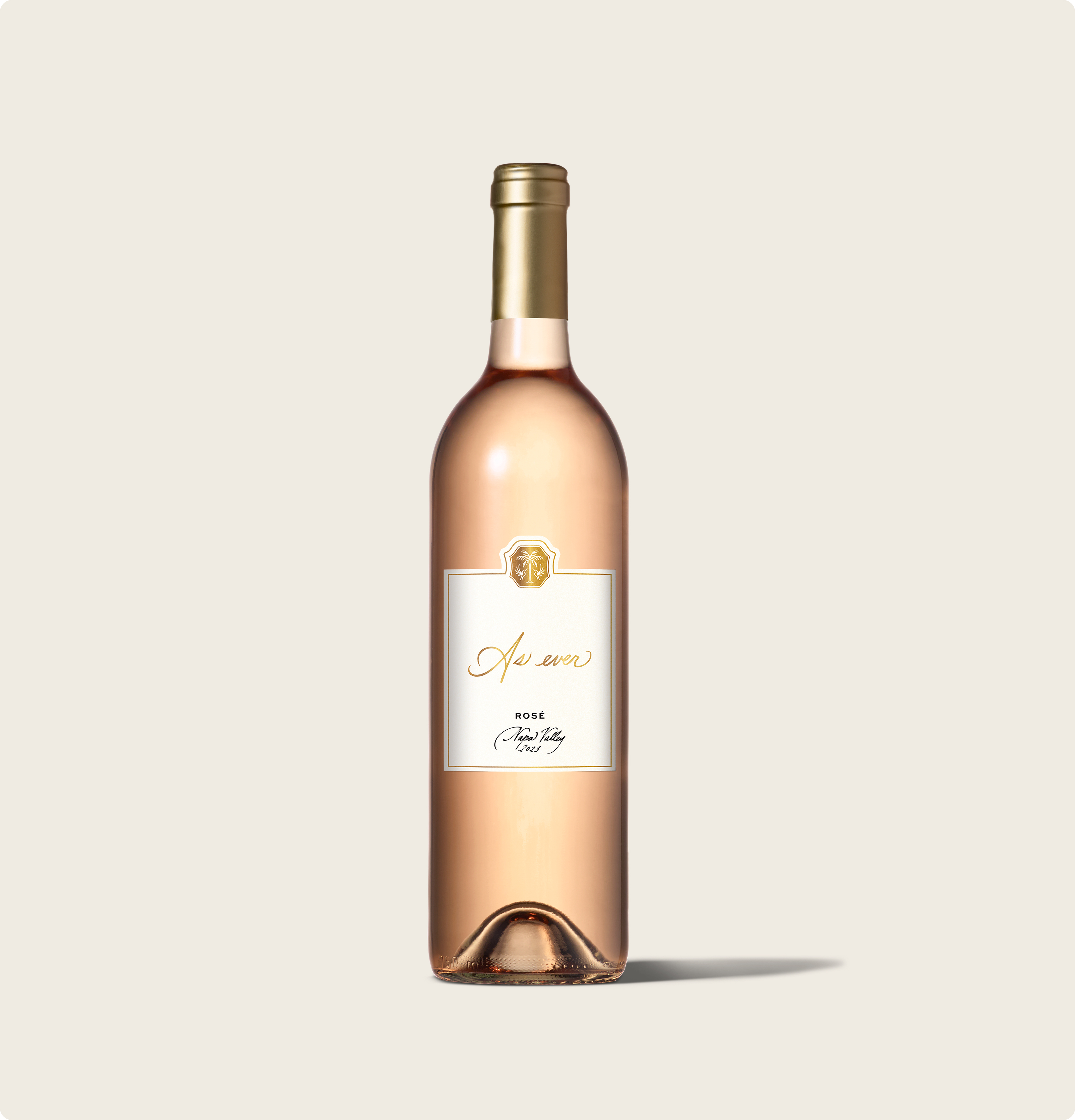 A bottle of As ever blush wine