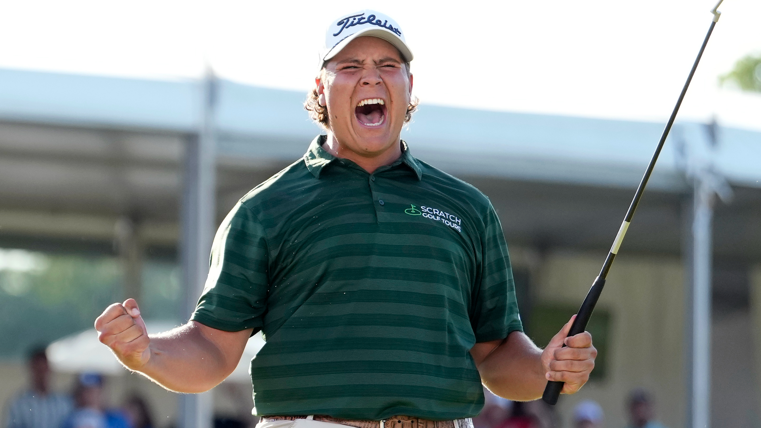 Aldrich Potgieter celebrates winning the Rocket Classic