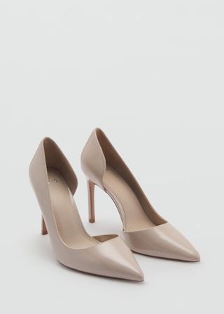 MANGO, Asymmetrical Leather-Effect Heeled Shoes