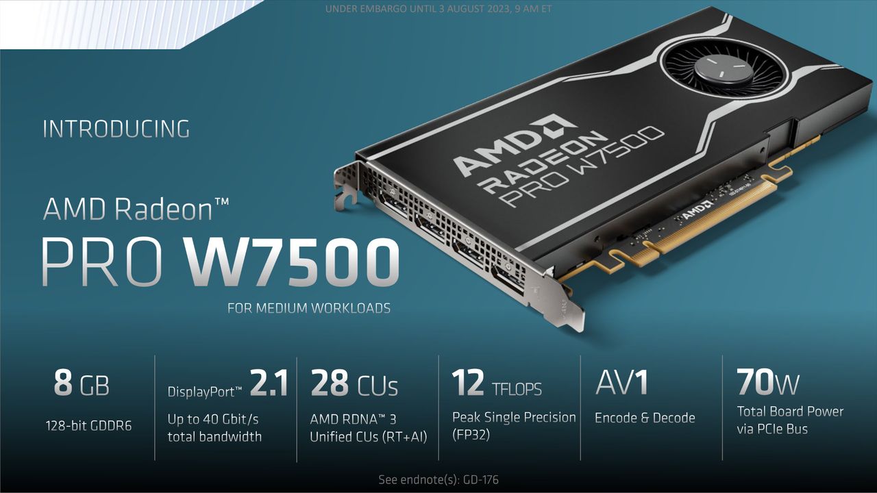 AMD Radeon PRO W7600 &amp; W7500