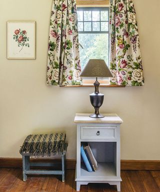 window side table with lamp