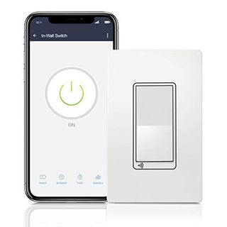 TOPGREENER Smart Wi-Fi Switch, Control Lighting from Anywhere, in-Wall, Single Pole or 3-Way, No Hub Required, Works with Amazon Alexa and Google Assistant, TGWF15S, White