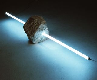 A tube light passing through the stone