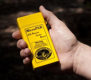 A MicroPLB Type GXL handheld device used to transmit distress signals