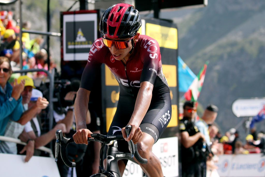 Egan Bernal (Team Ineos) crosses the line