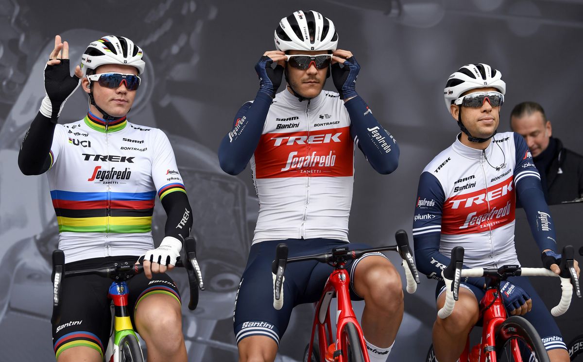 Trek-Segafredo on the podium