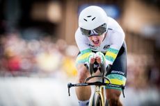 Australia's Grace Brown on her way to winning the women elite time trial race at the 2024 UCI Road and Para-Cycling Road World Championships