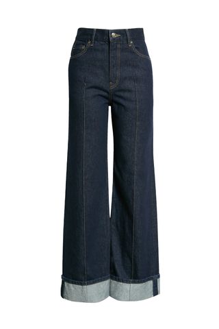 Ulla Johnson blue The Genevieve Topstitch Nonstretch Jeans on a white background