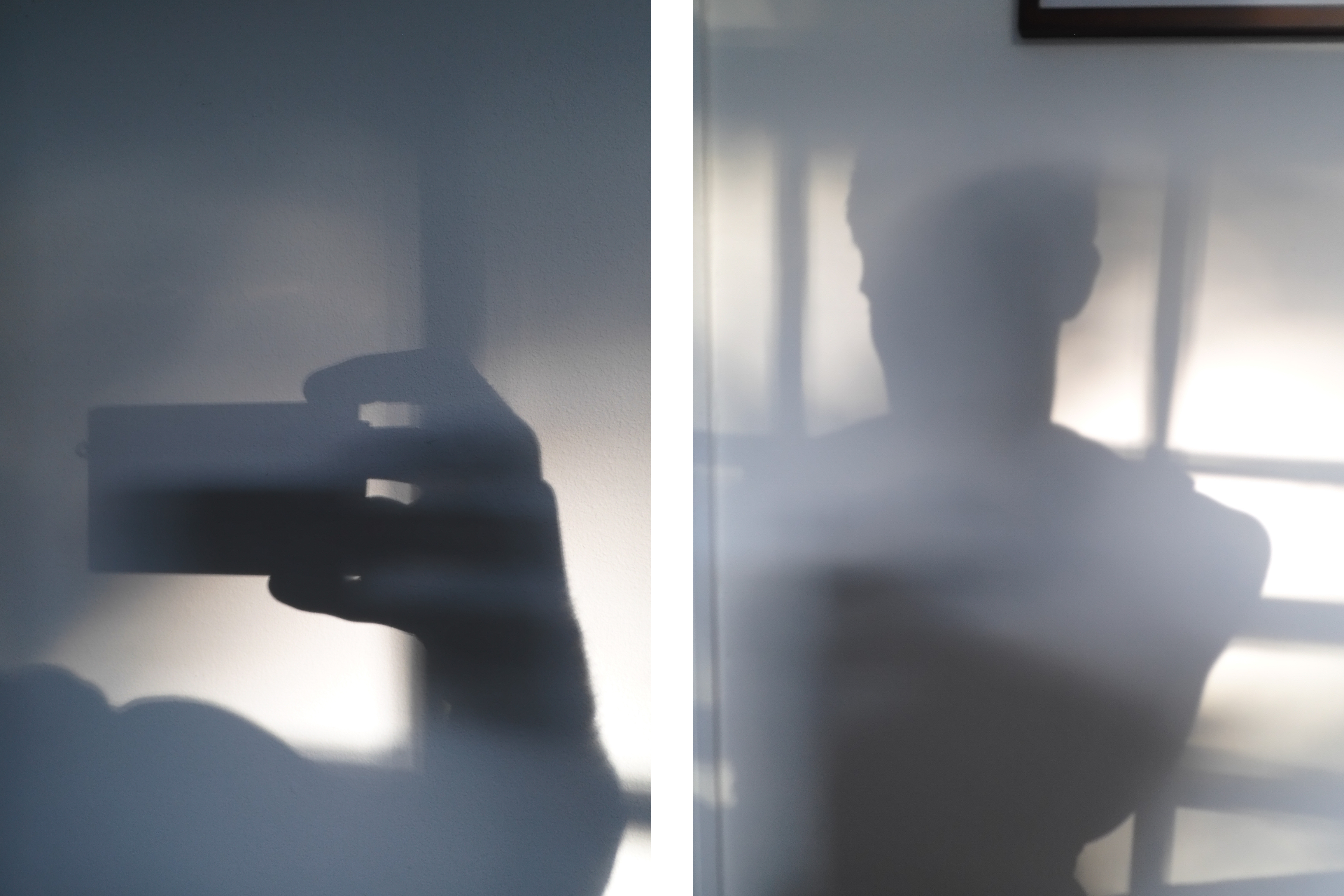 Two silhouettes of a person next to each other