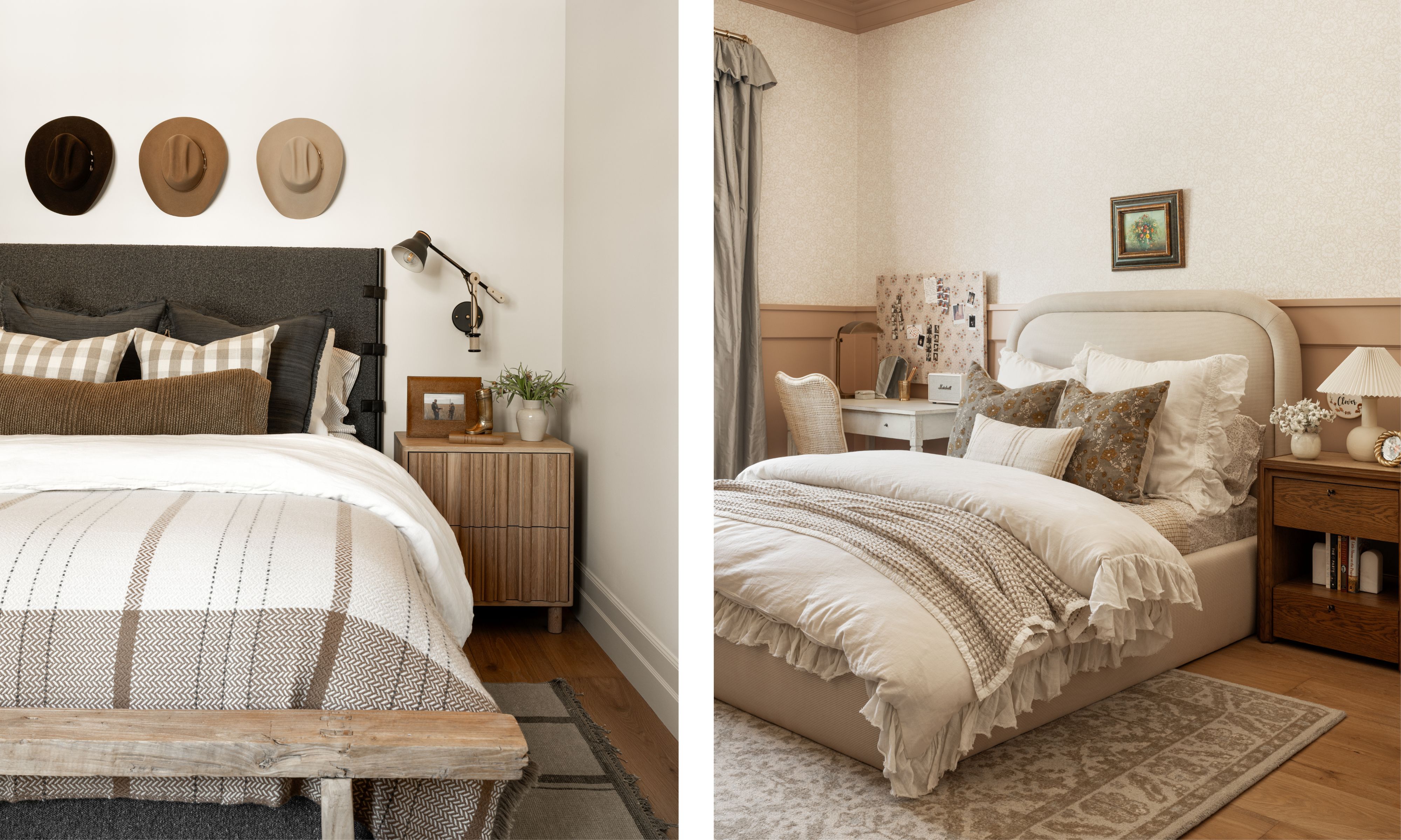 two side by side images of kids rooms designed by Studio McGee