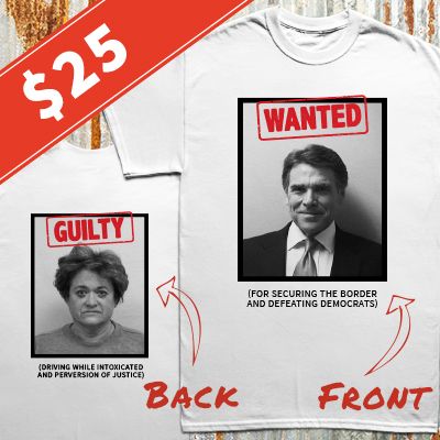 Rick Perry is selling T-shirts with his mug shot on them