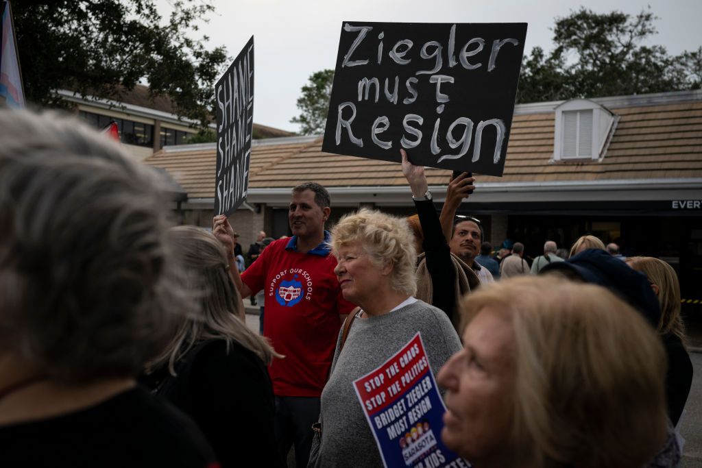 Protesters call for Bridget Ziegler&#039;s resignation from Sarasota, Florida, school board