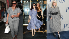Mindy Kaling, Rachel Weisz, Diane Keaton wearing gingham