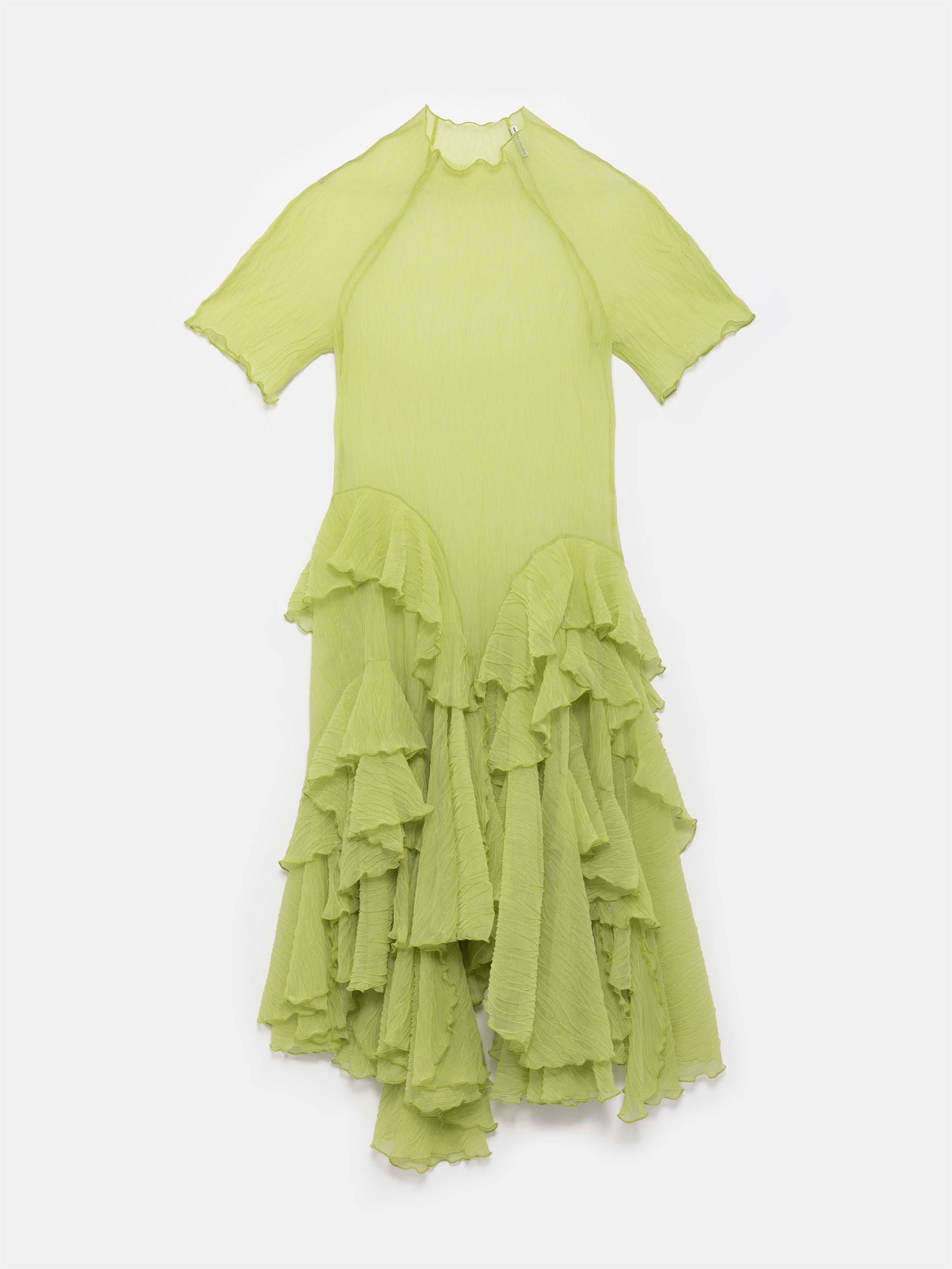 Pistachio Crumpled Spiral Maxi Dress - Vert / Xs/s