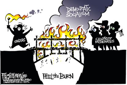 Political Cartoon U.S. Bernie Sanders democrats socialism