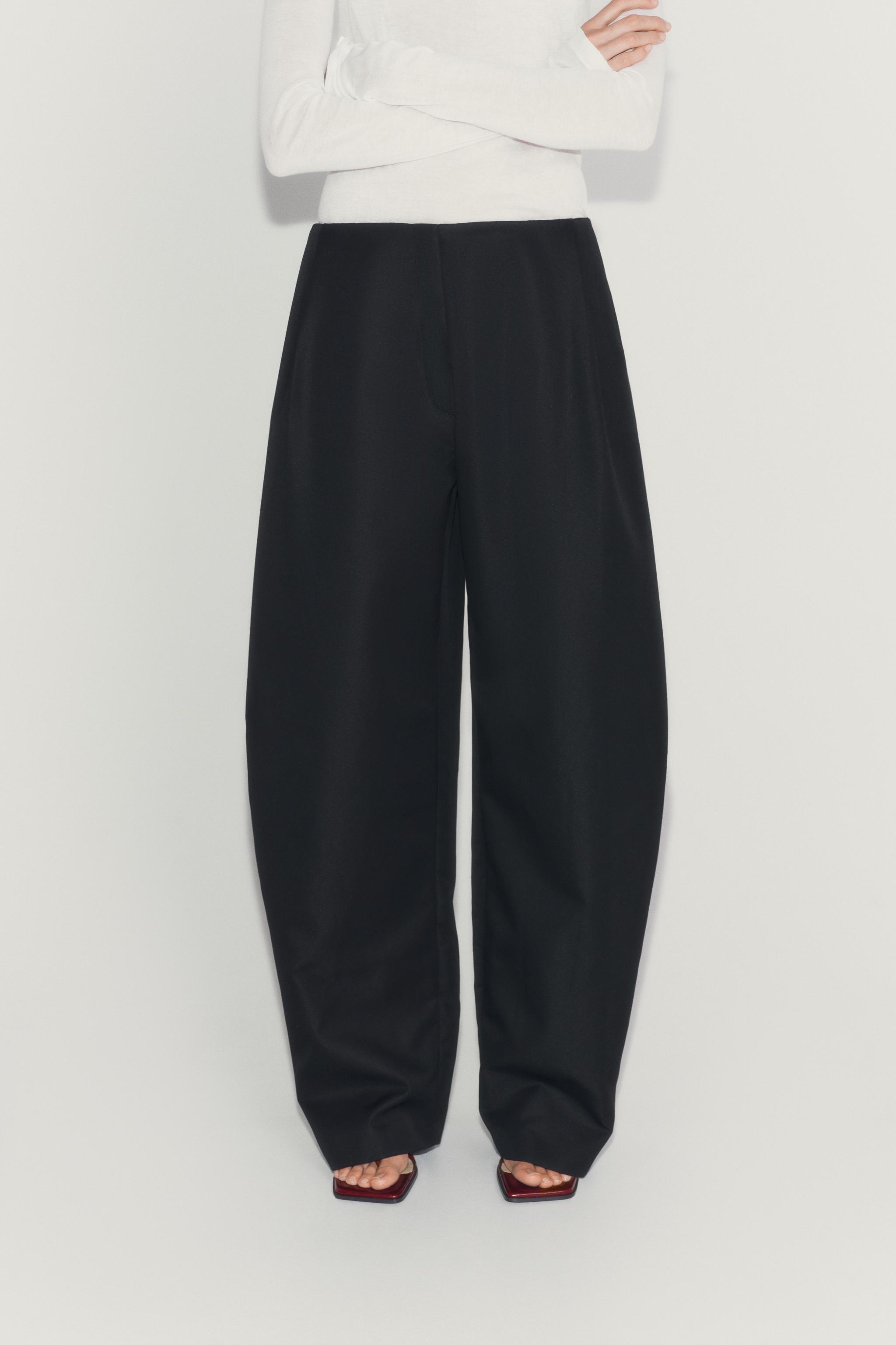 Zw Collection Darted Wide-Leg Pants - Black - Xs