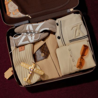 two images featuring Louis Vuitton' Sneakarina shoe