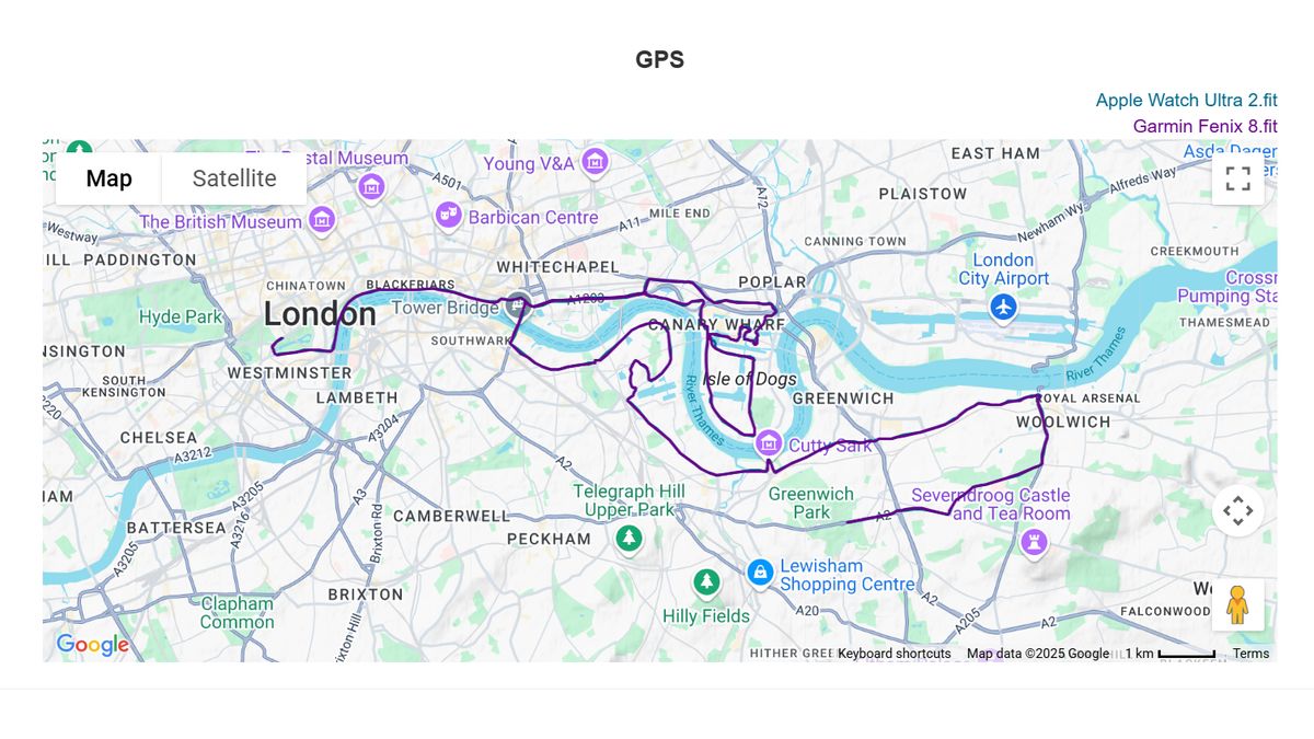 London Marathon GPS Track
