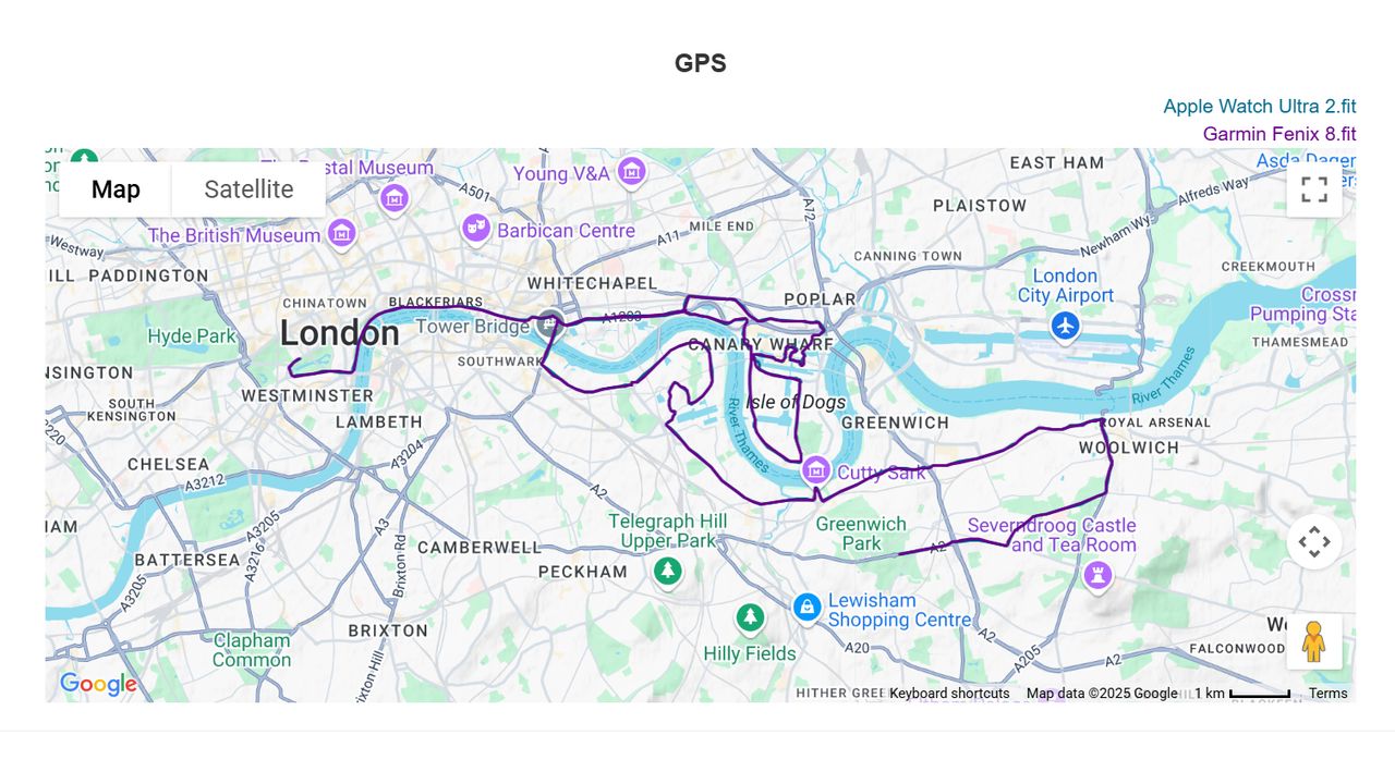 London Marathon GPS Track