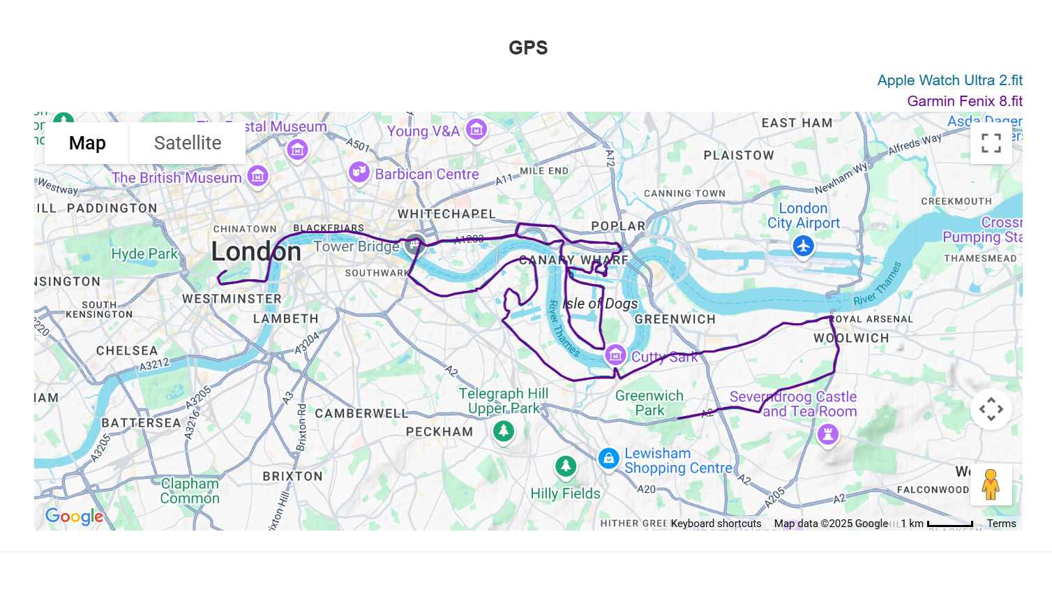 London Marathon GPS Track