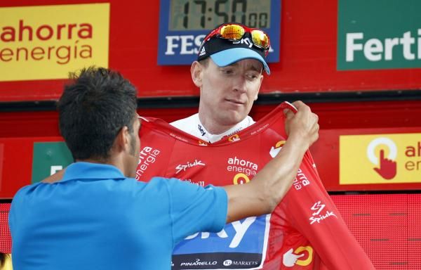 Bradley Wiggins (Sky) lost time in a split but retains the overall lead.