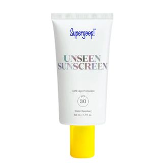 Product shot of Supergoop! Unseen Sunscreen SPF 30, one of the best sunscreens for oily skin