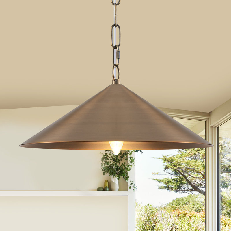 Mercer41 60-Watt 1-Light Industrial Pendant Light Conical Chandelier With Horn-Shaped Iron Shade for Dining Room | Wayfair