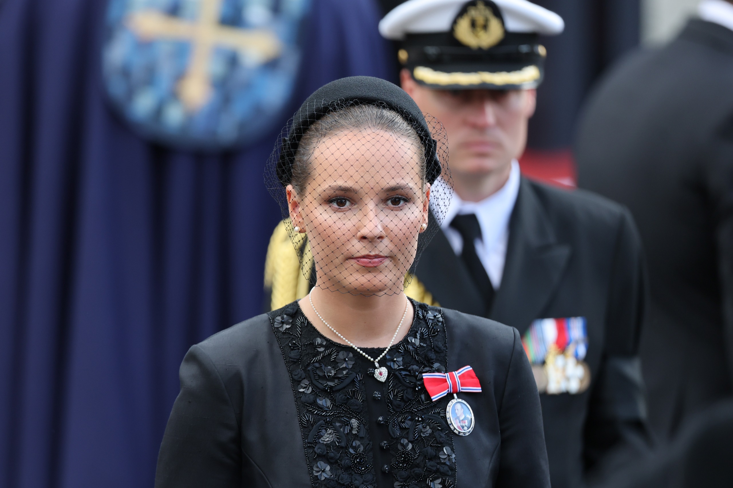 Crown Princess Ingrid Alexandra wearing black at King Harald's funeral