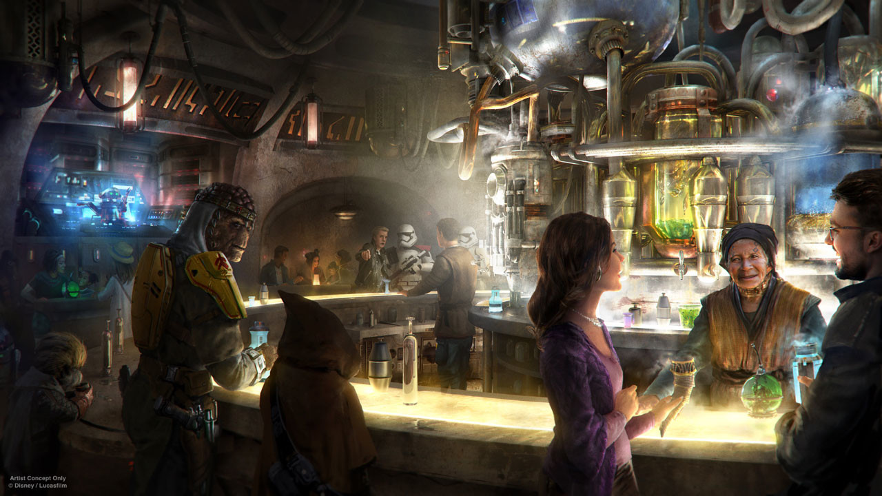 Star Wars Galaxy's Edge concept art Olga's Cantina