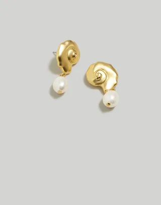 madewell, Freshwater Pearl Shell Drop Earrings