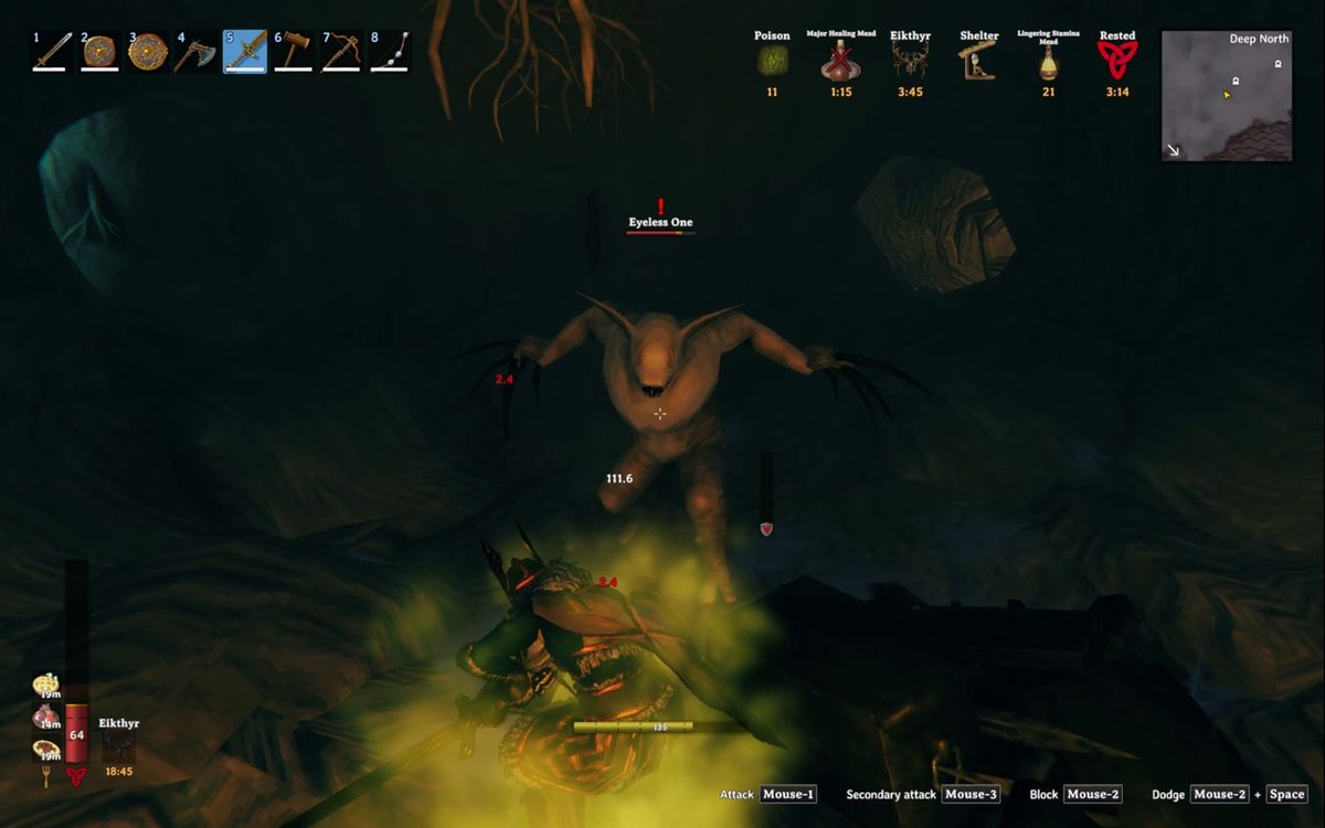 Valheim 1.0 - The Eyeless One, a monster in The Winding Tunnels dungeon