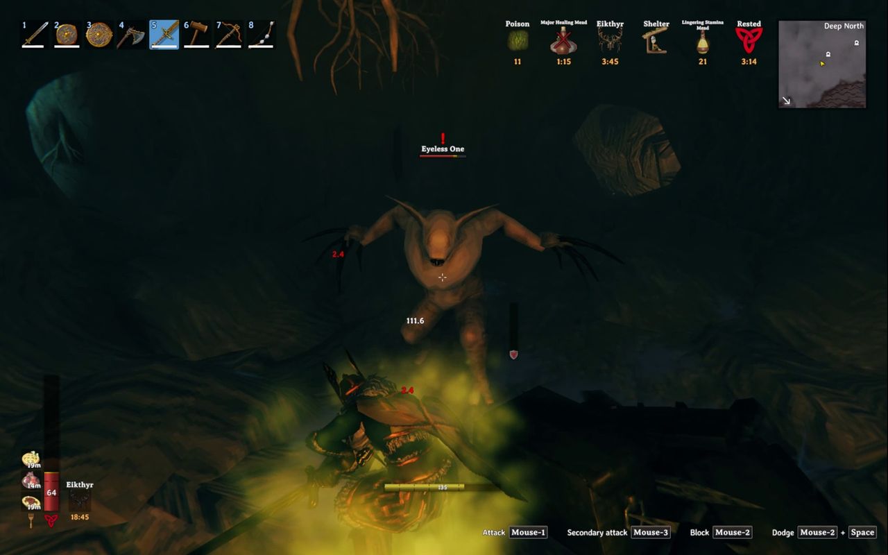 Valheim 1.0 - The Eyeless One, a monster in The Winding Tunnels dungeon