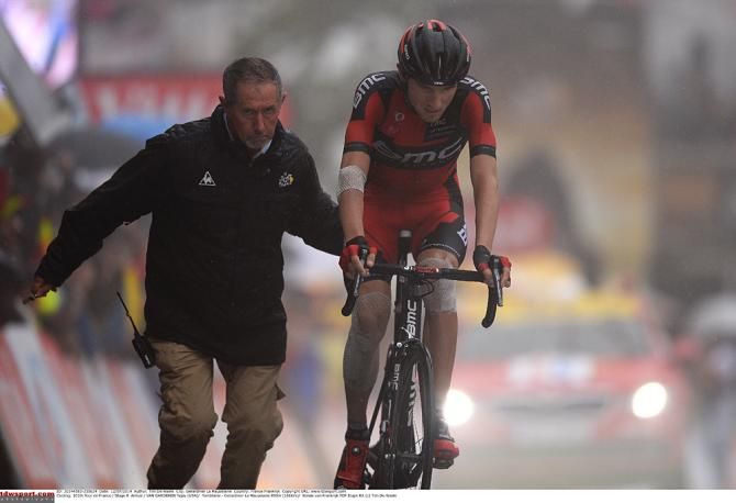 Tejay van Garderen (BMC) bandaged up after multiple crashes during the first week of the Tour de France